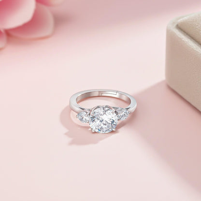 Silver Three Stone Ring For Girls