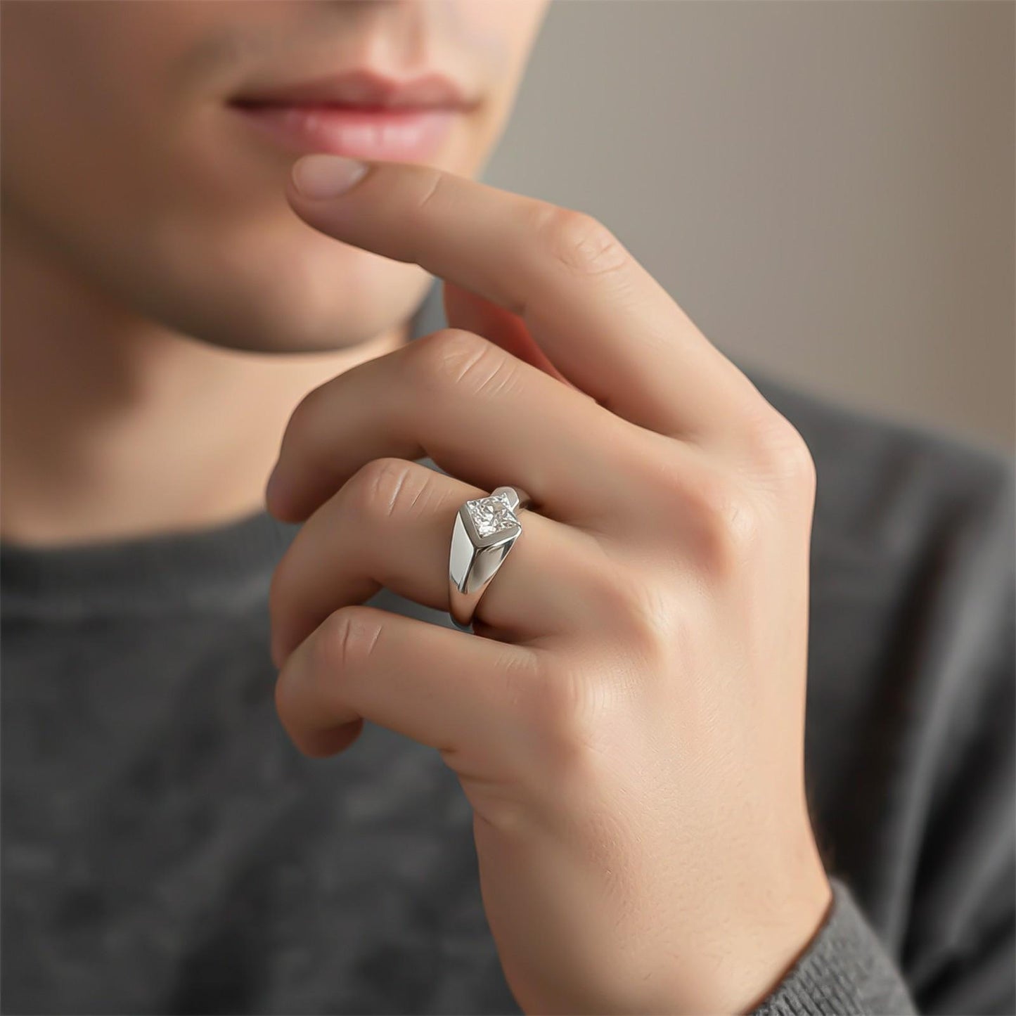 Silver Bold Ring For Him