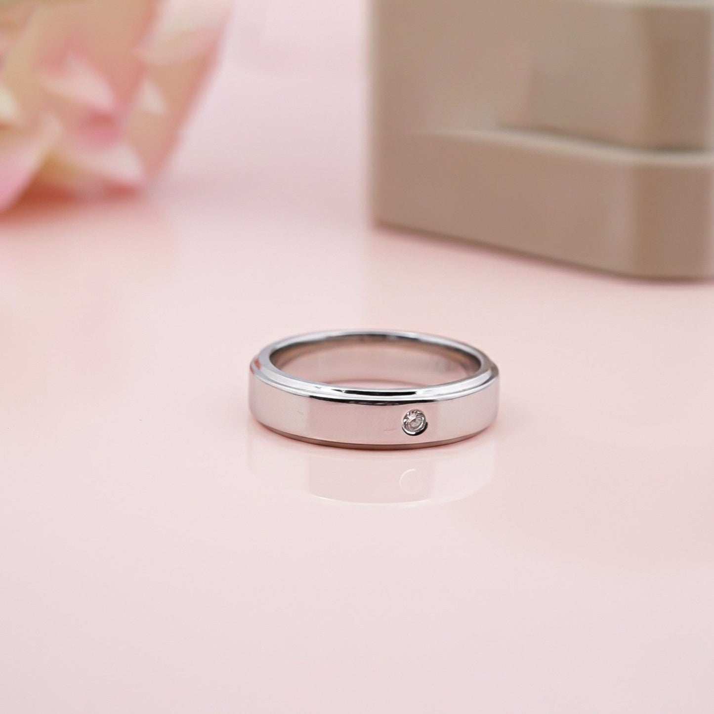 Silver Zircon Men's Band