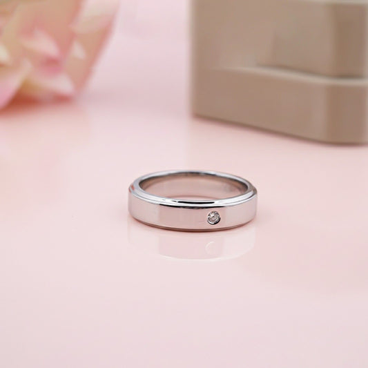 Silver Zircon Men's Band