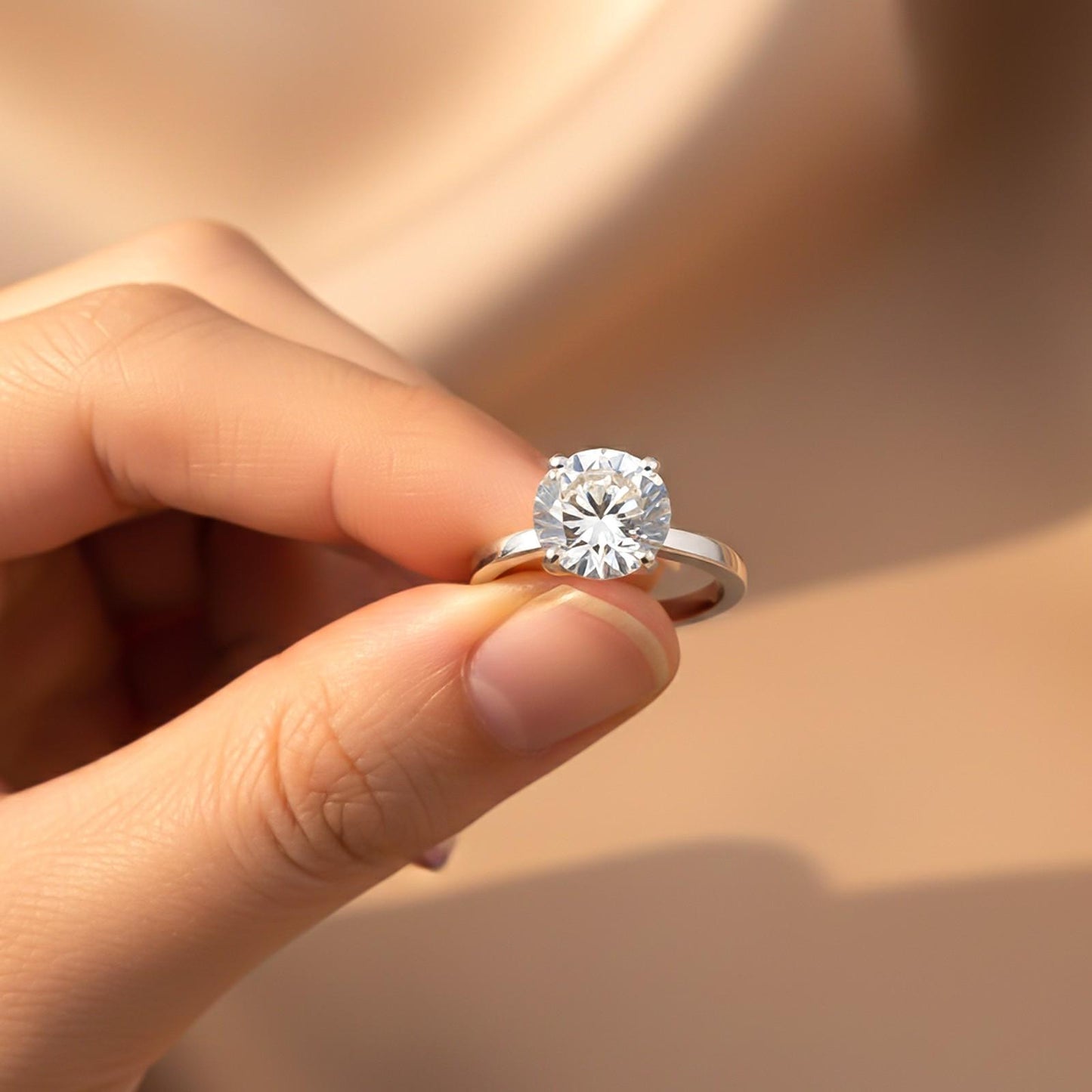 Silver Attracted Zircon Ring