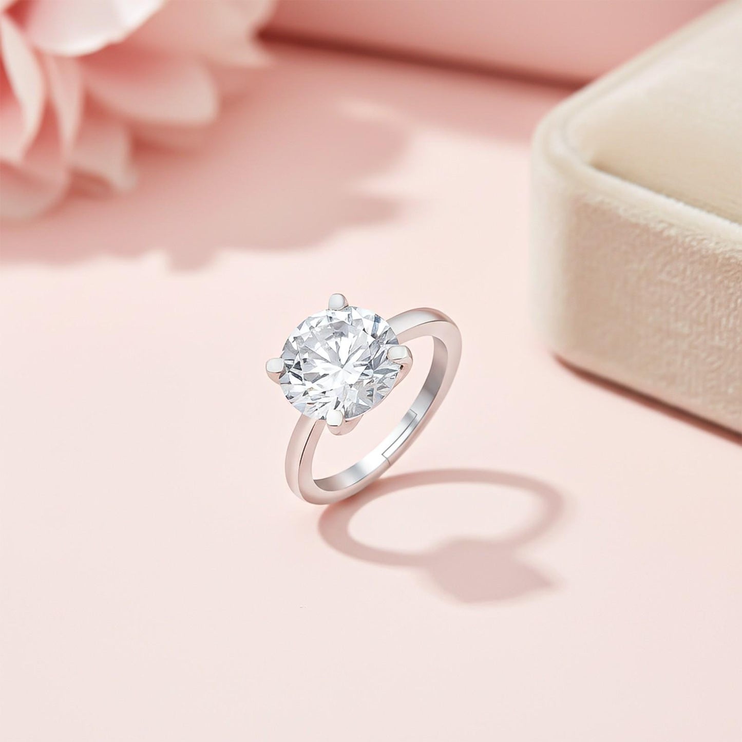 Silver Attracted Zircon Ring