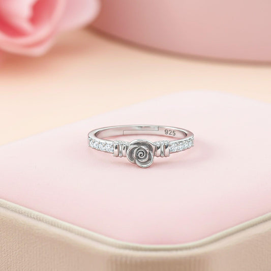 Silver Flower Girl Ring