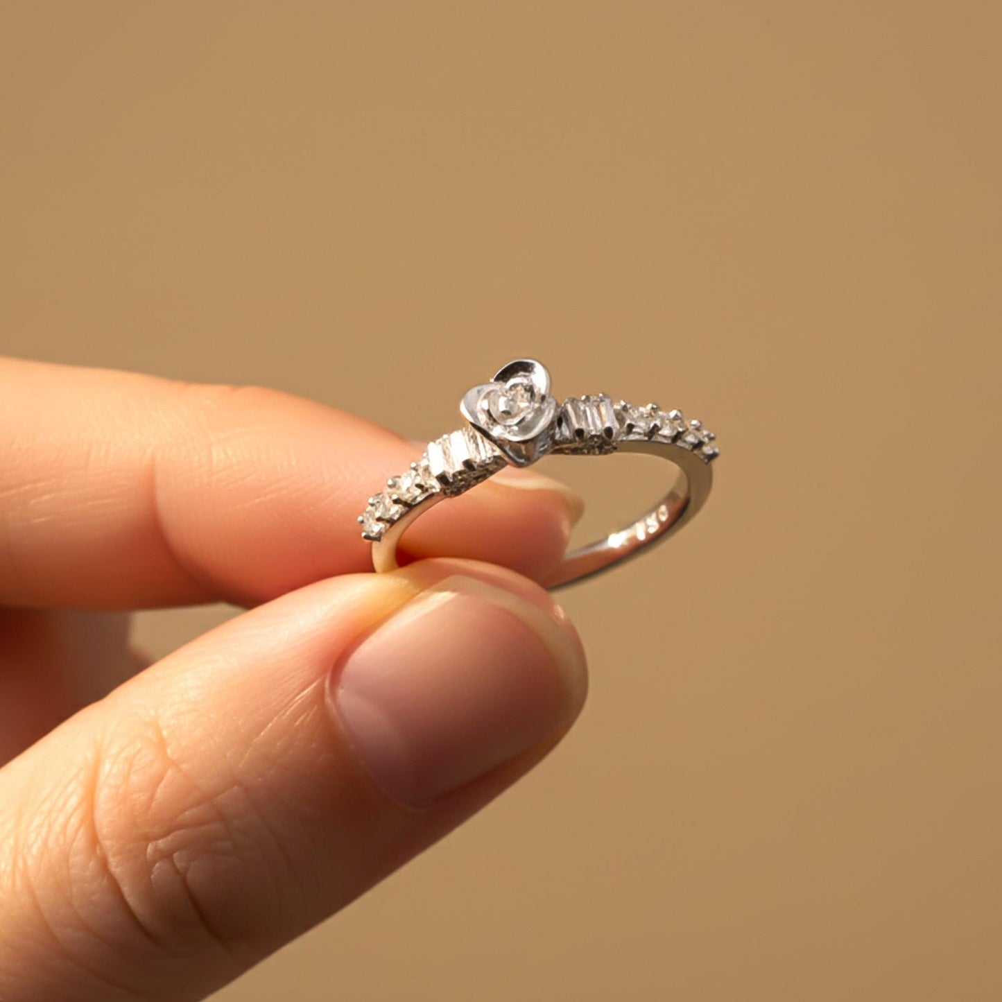 Silver Flower Girl Ring