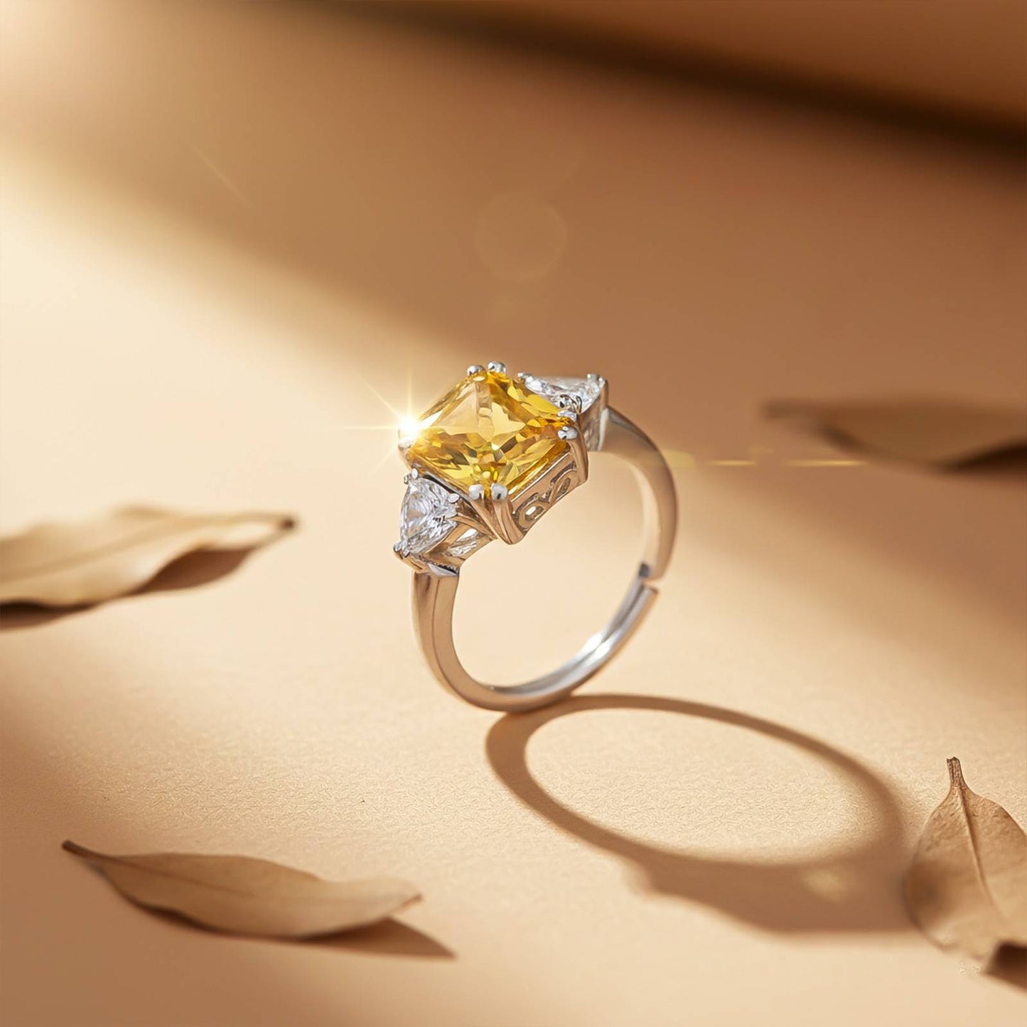 Silver Sapphire Dazzling Ring