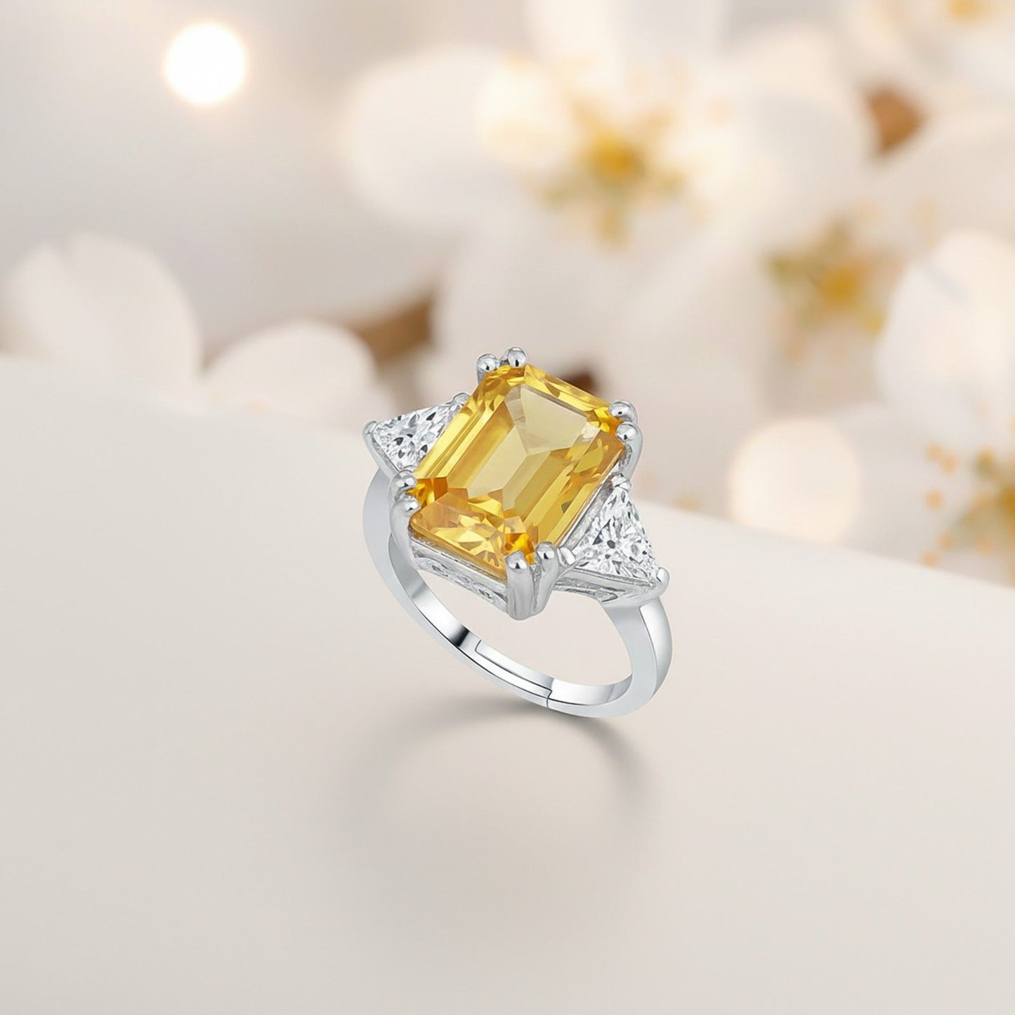 Silver Sapphire Dazzling Ring