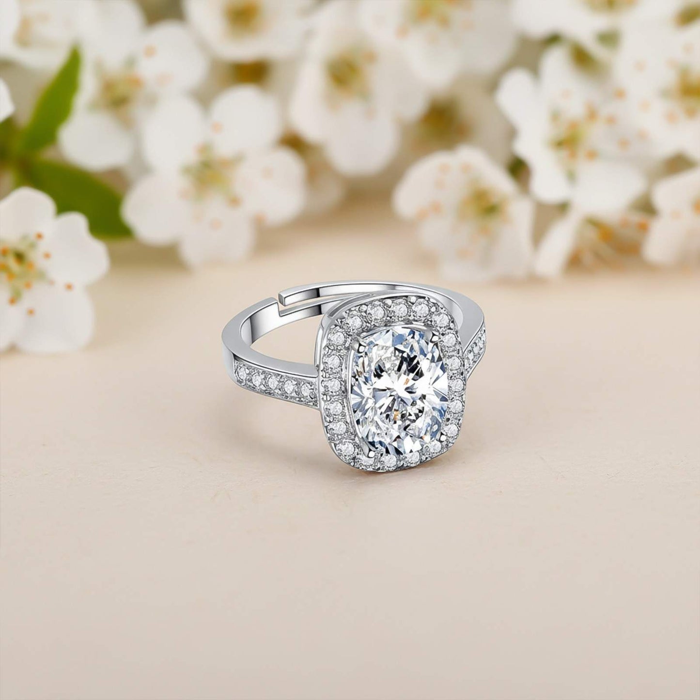 Silver Classic Solitaire Ring For Her