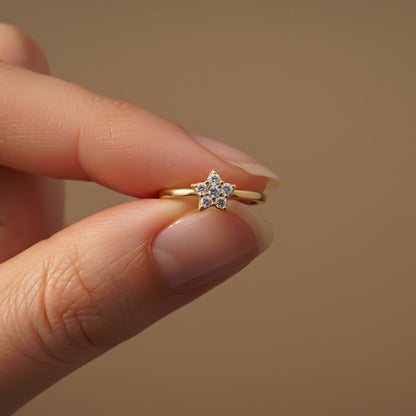 Golden Starry Stellar Ring