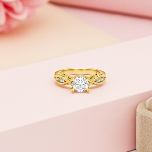 Vintage Style Solitaire Ring