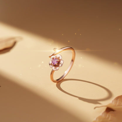 Rose Gold Purple Flower Ring