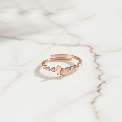 Rose Gold Butterfly Valentine Ring