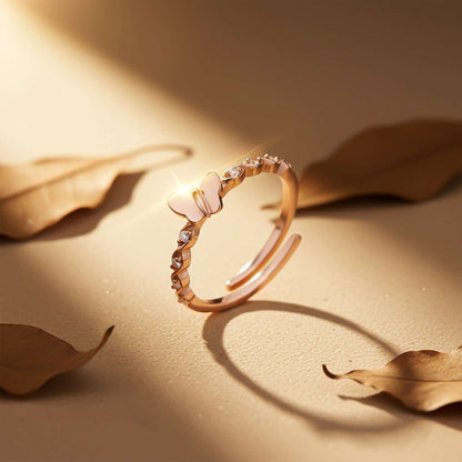 Rose Gold Butterfly Valentine Ring