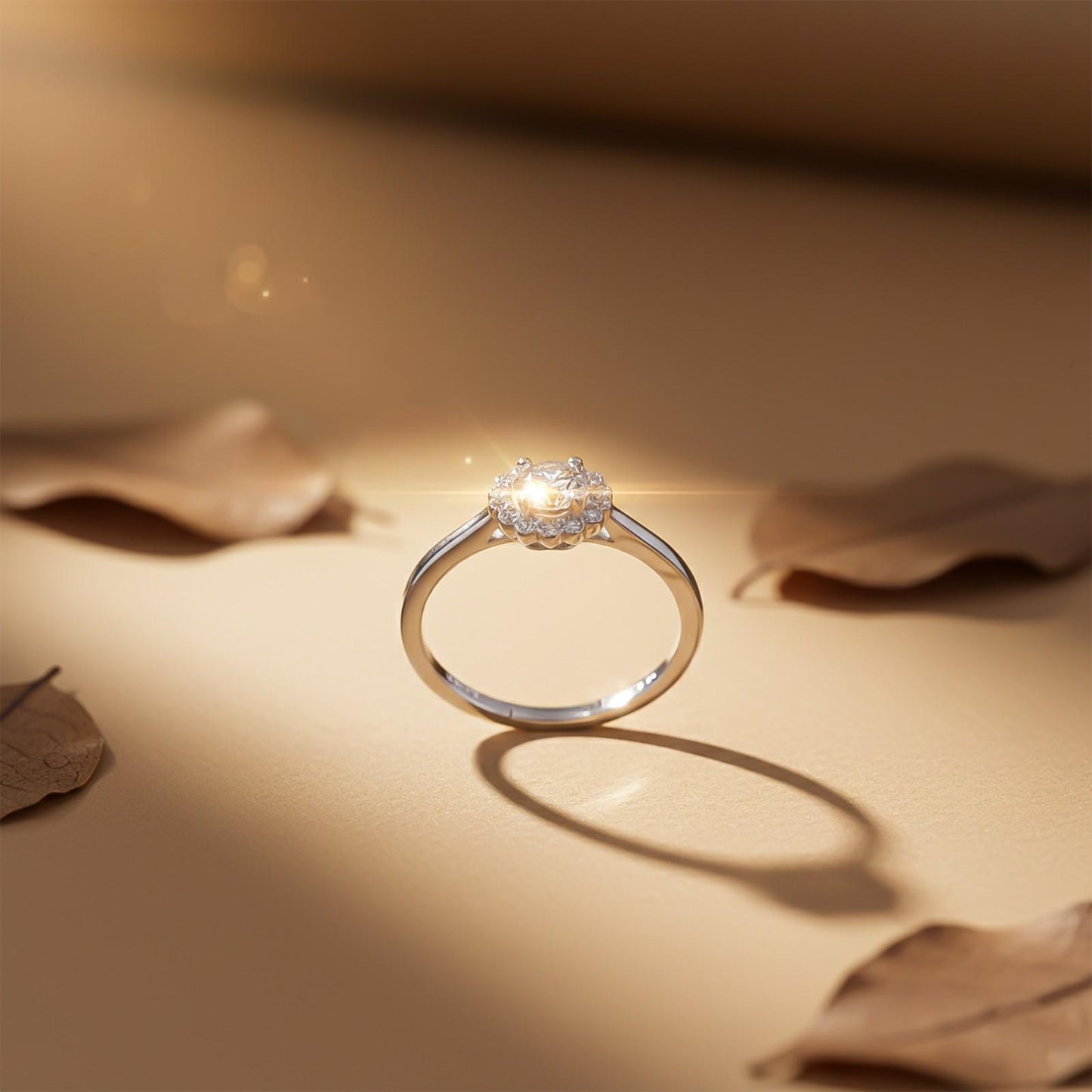 Sterling Silver Halo Wedding Anniversary Ring