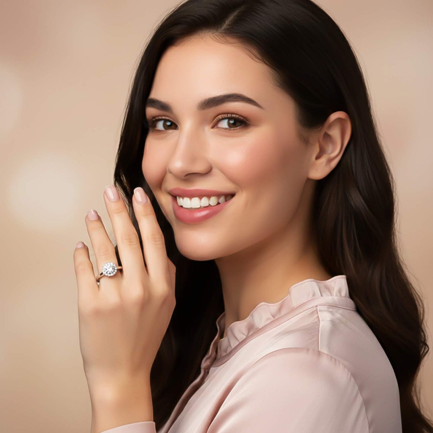 Sterling Silver Halo Wedding Anniversary Ring