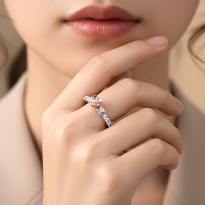 Silver Cubic Zirconia Flower Ring