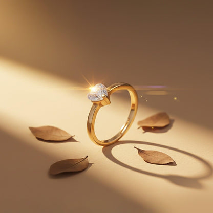 Golden Melting Heart Stunning Ring