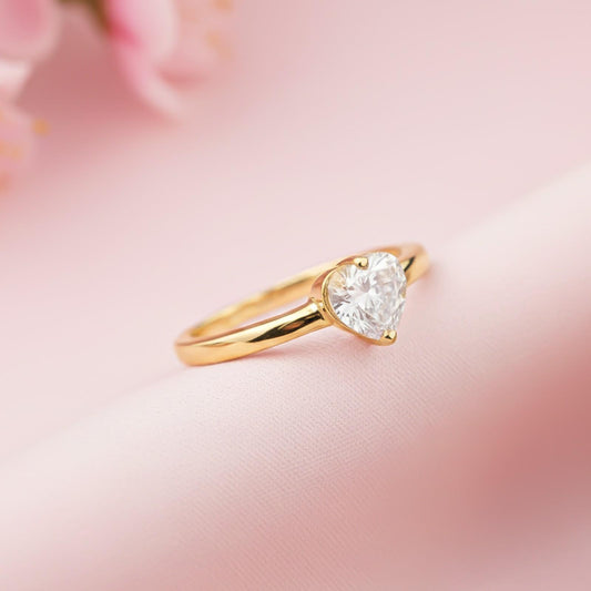 Golden Melting Heart Stunning Ring