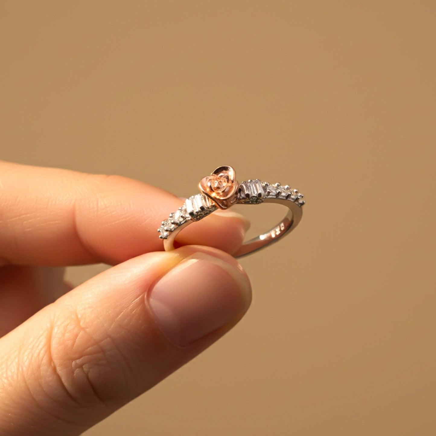 Silver Cubic Zirconia Flower Ring