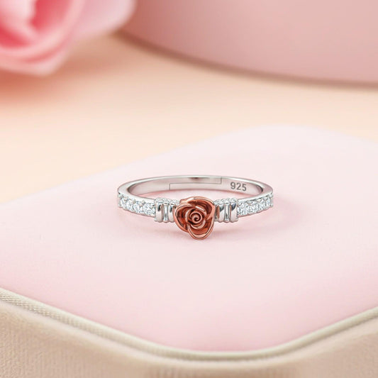 Silver Cubic Zirconia Flower Ring