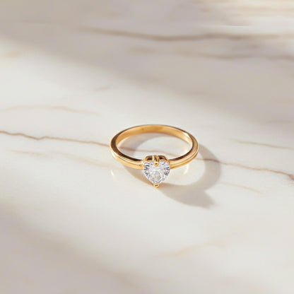 Golden Melting Heart Stunning Ring