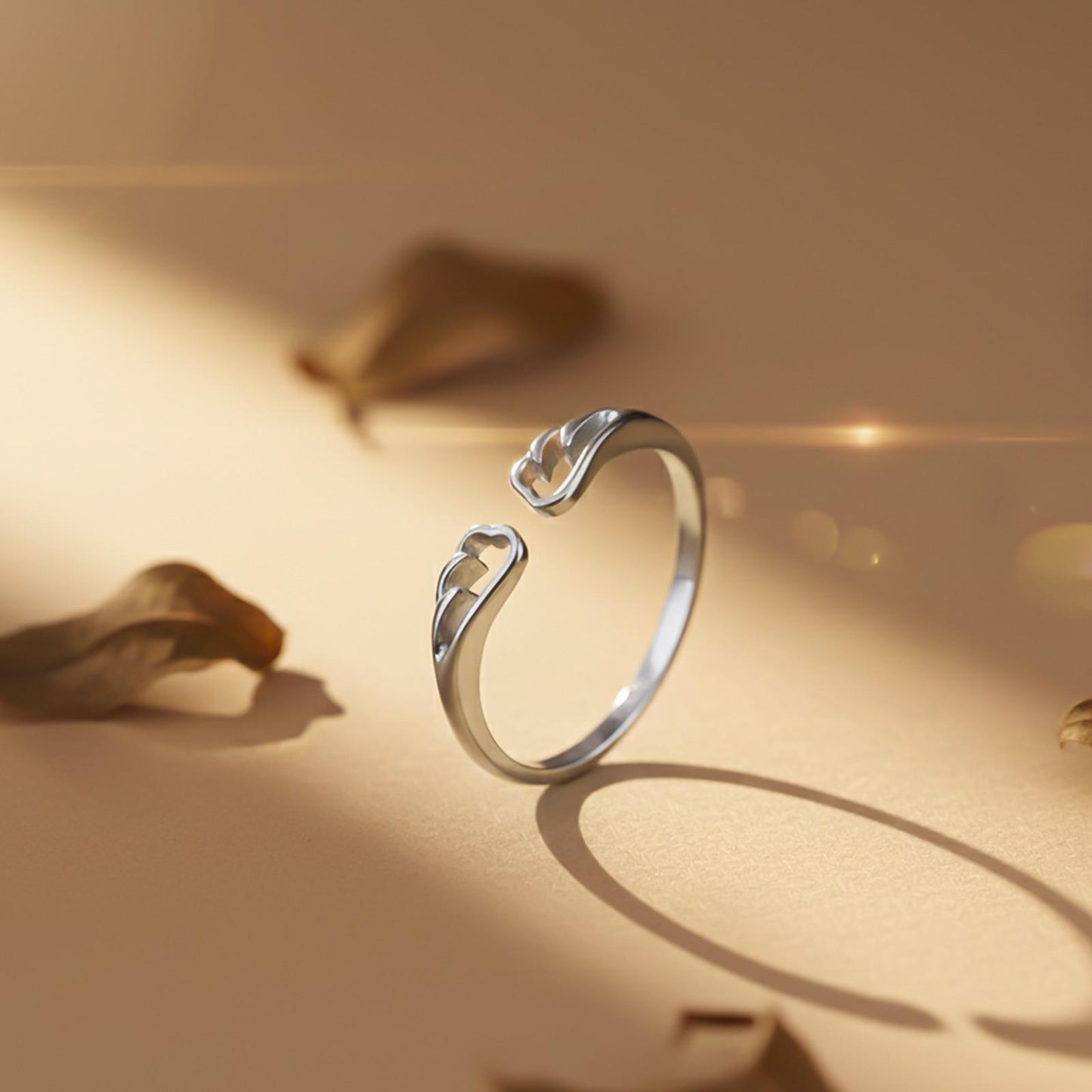 Silver Angle Wings Promise Ring
