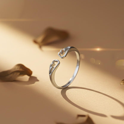 Silver Angle Wings Promise Ring
