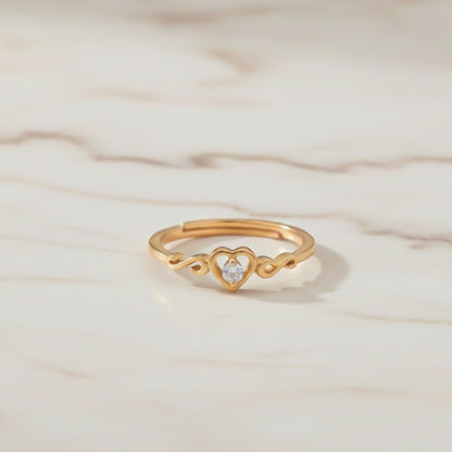Golden Vintage Heart Valentine Ring