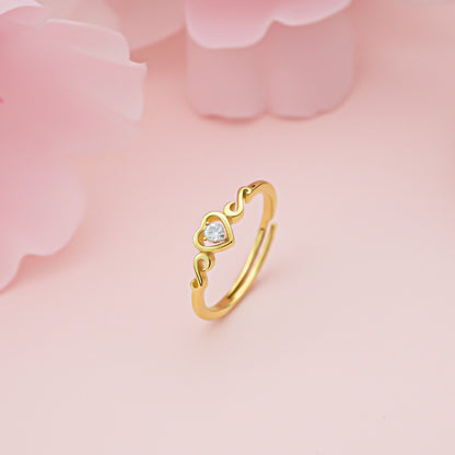 Golden Vintage Heart Valentine Ring