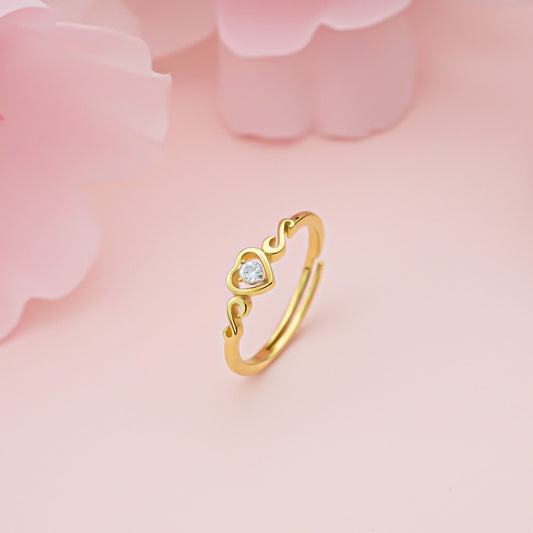 Golden Vintage Heart Valentine Ring