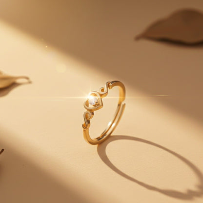 Golden Vintage Heart Valentine Ring