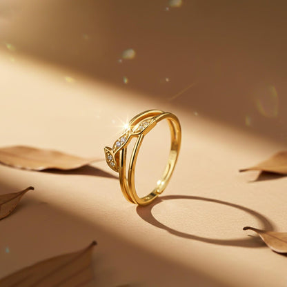 Golden Angle Wings Promise Ring