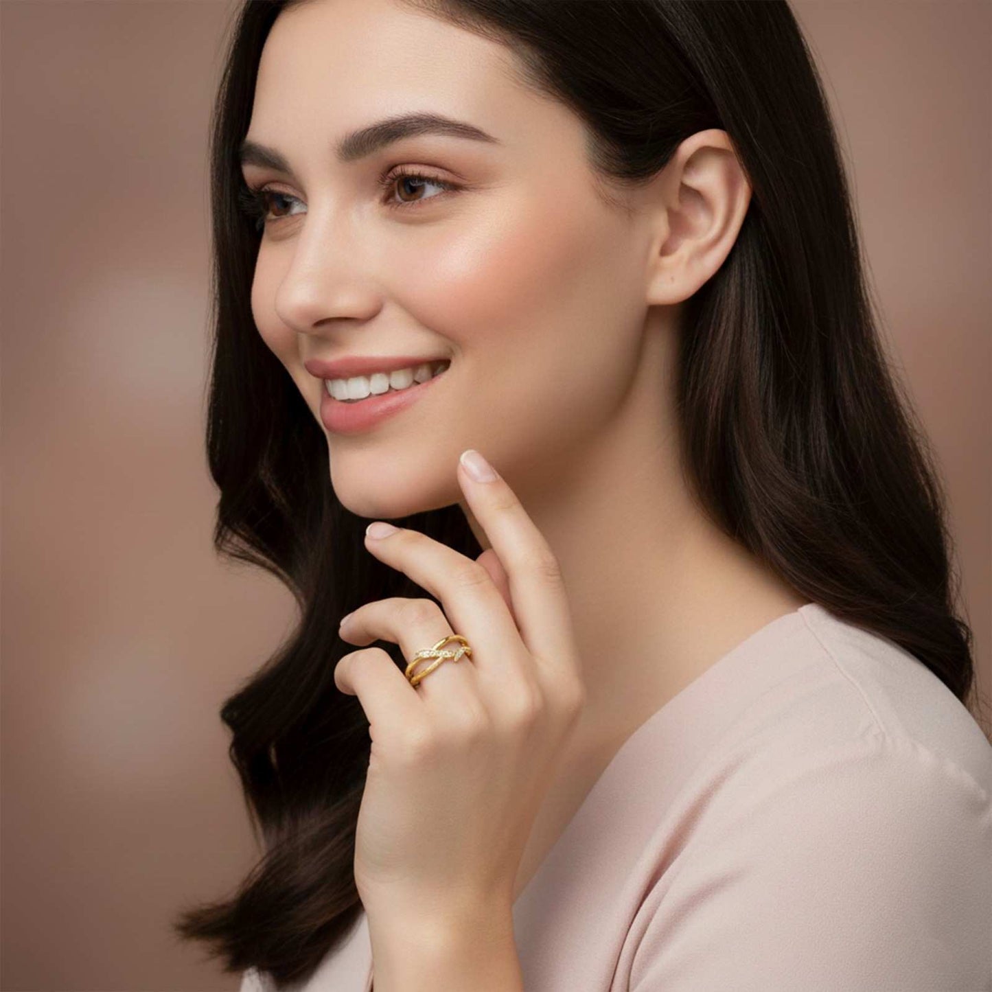 Golden Angle Wings Promise Ring