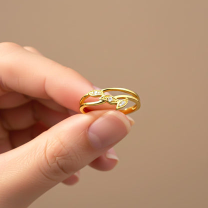 Golden Angle Wings Promise Ring