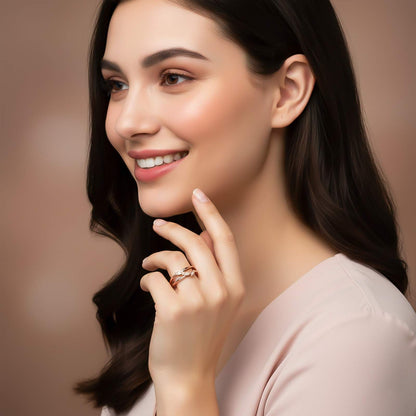 Rose Gold Angle Wings Promise Ring