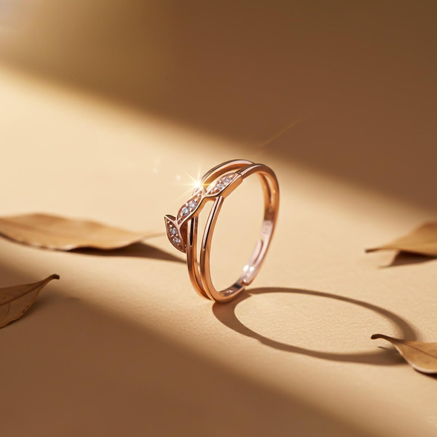 Rose Gold Angle Wings Promise Ring
