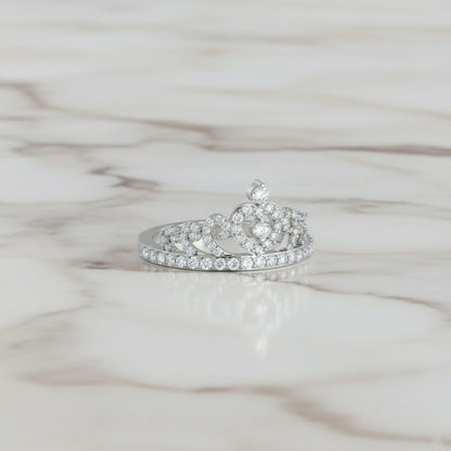 Silver Crown Diamond Studded Ring