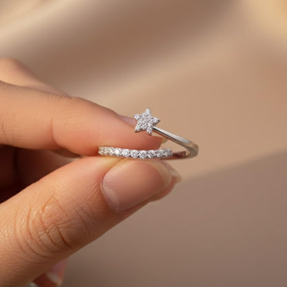 Silver Shooting Star Ring