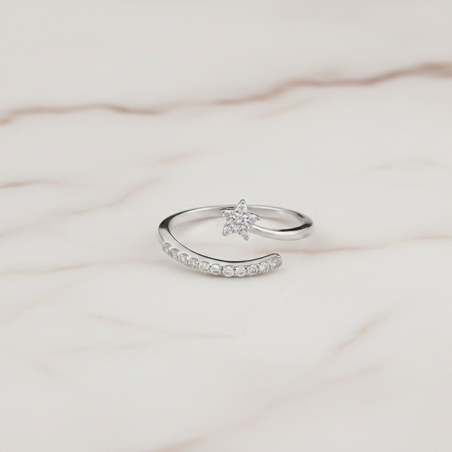 Silver Shooting Star Ring