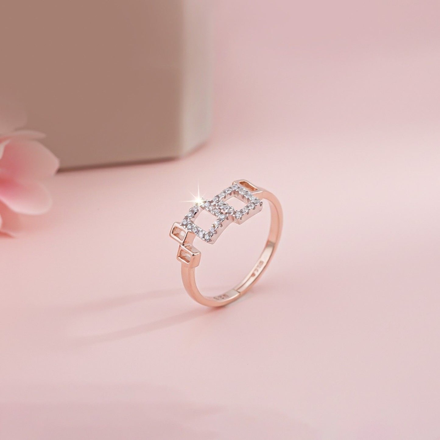 Sterling Silver Square Design Crafted Ring