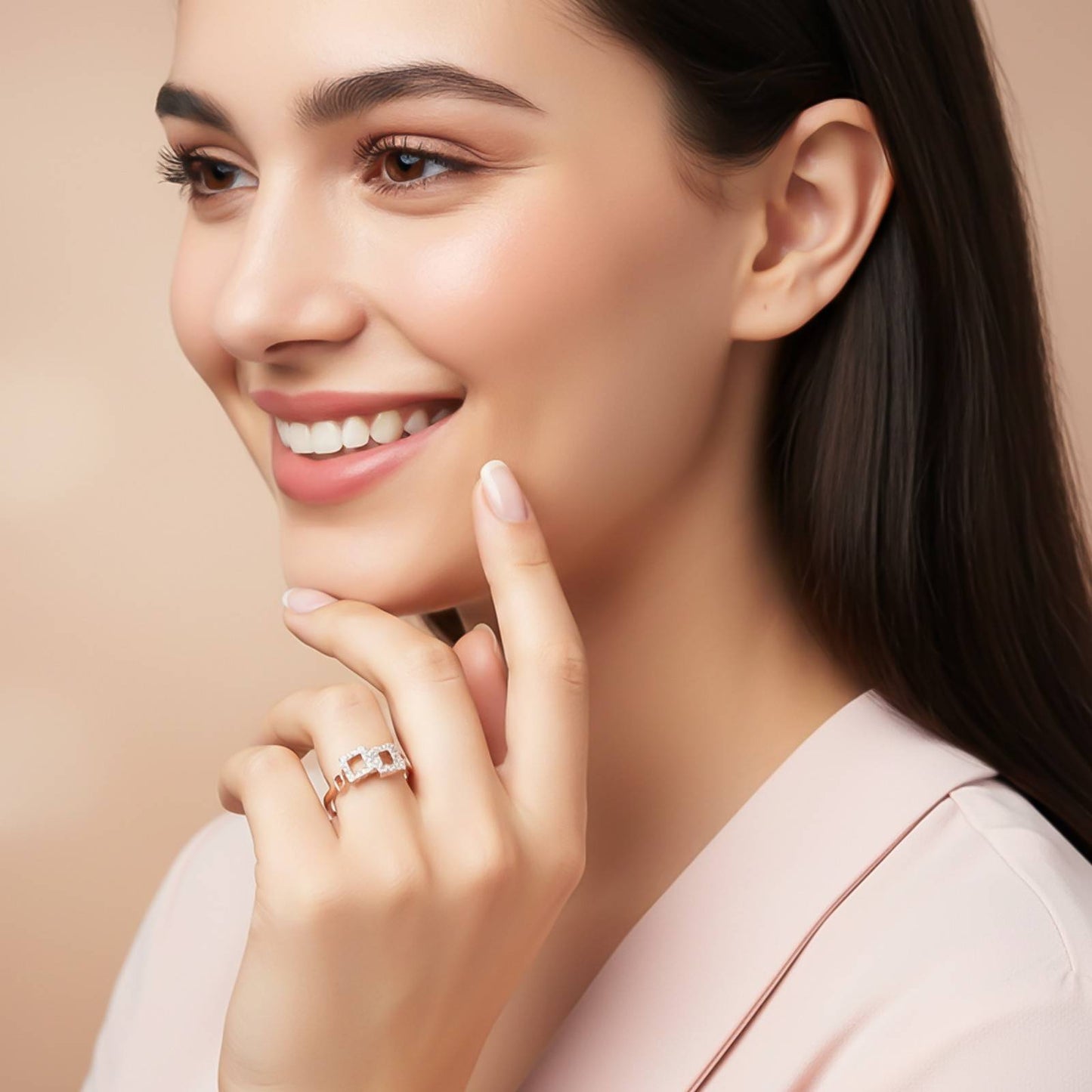 Sterling Silver Square Design Crafted Ring
