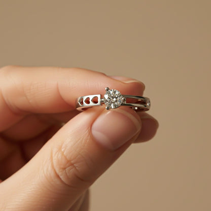Silver Solitaire Engagement Ring
