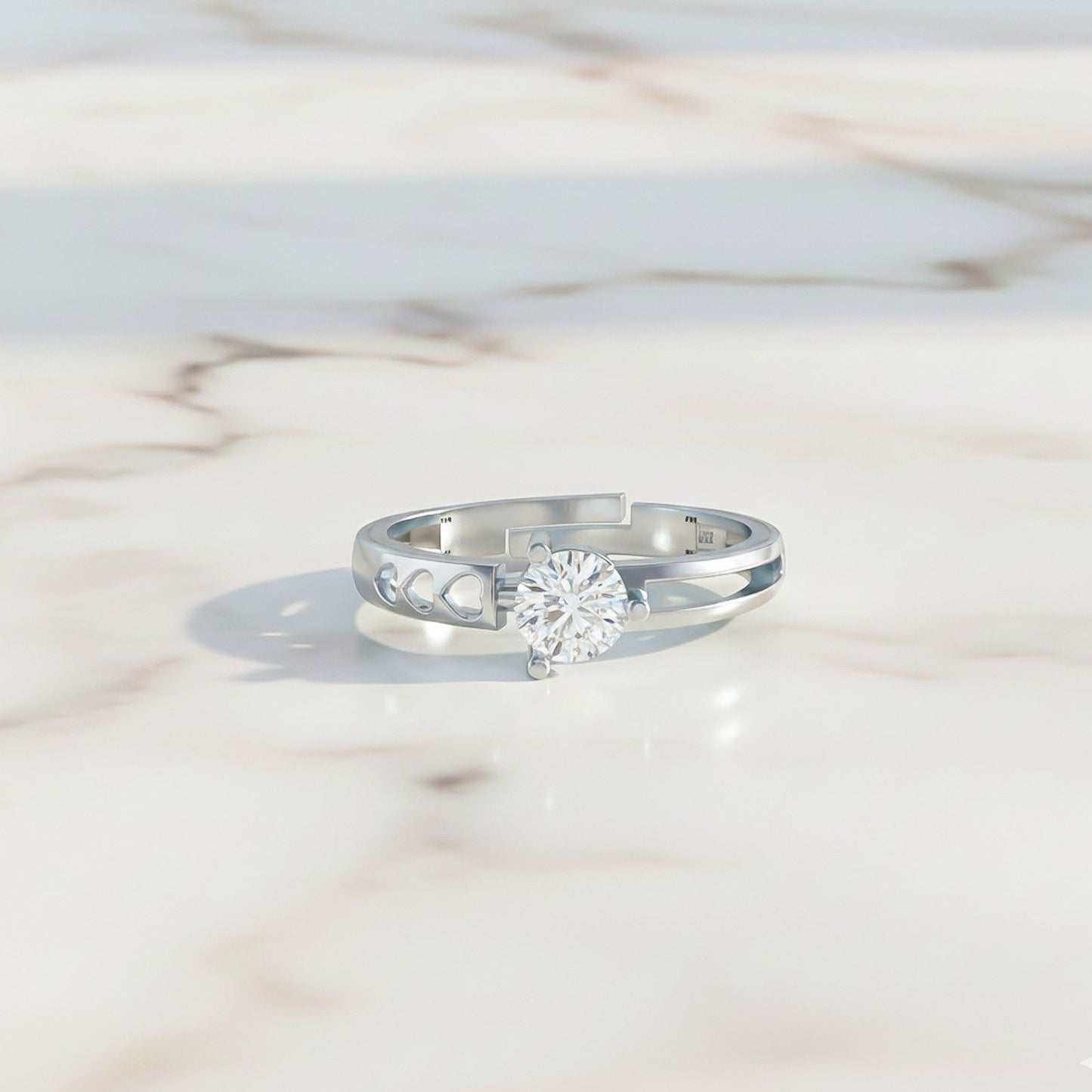 Silver Solitaire Engagement Ring