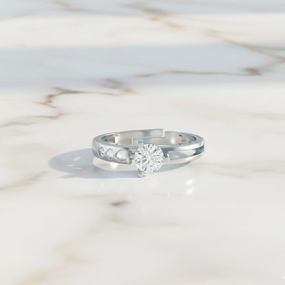 Silver Solitaire Engagement Ring