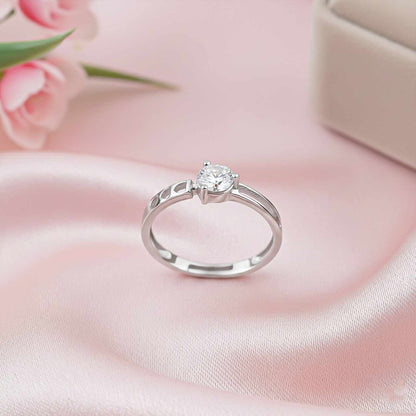 Silver Solitaire Engagement Ring
