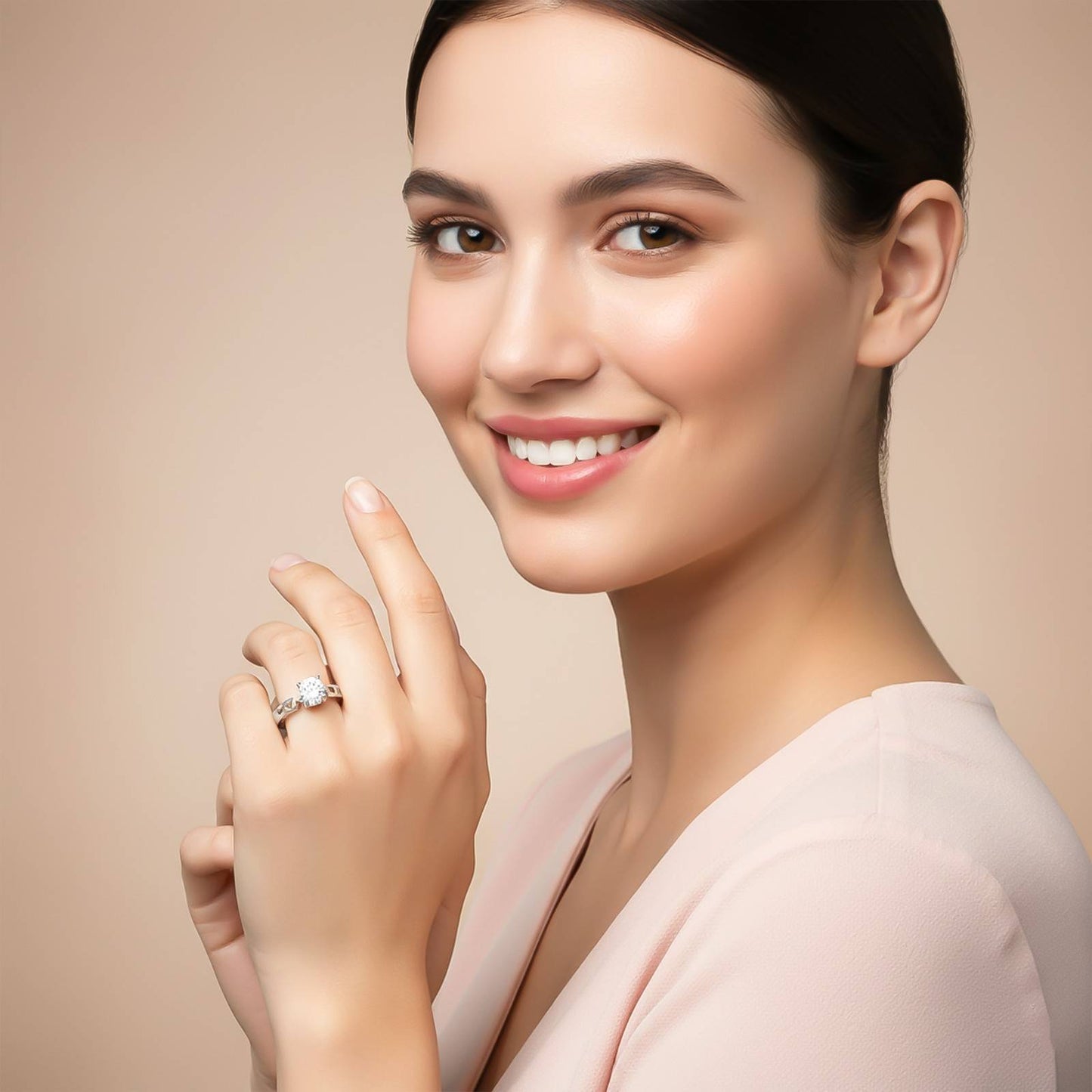 Silver Solitaire Engagement Ring