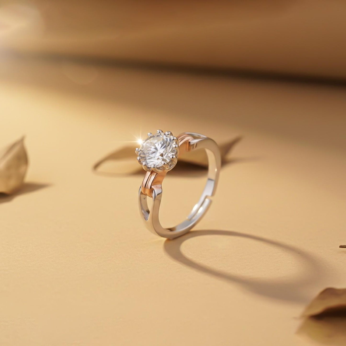 Silver CZ Round Solitaire Ring