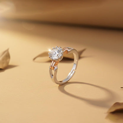 Silver CZ Round Solitaire Ring