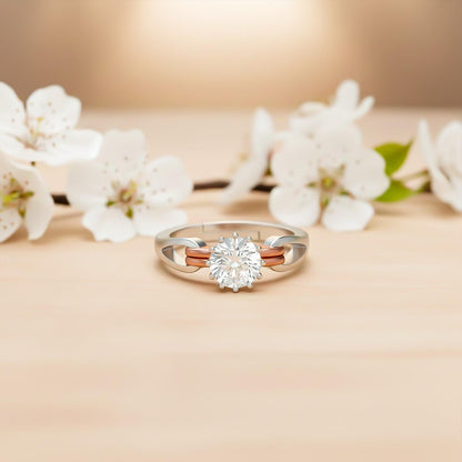 Silver CZ Round Solitaire Ring
