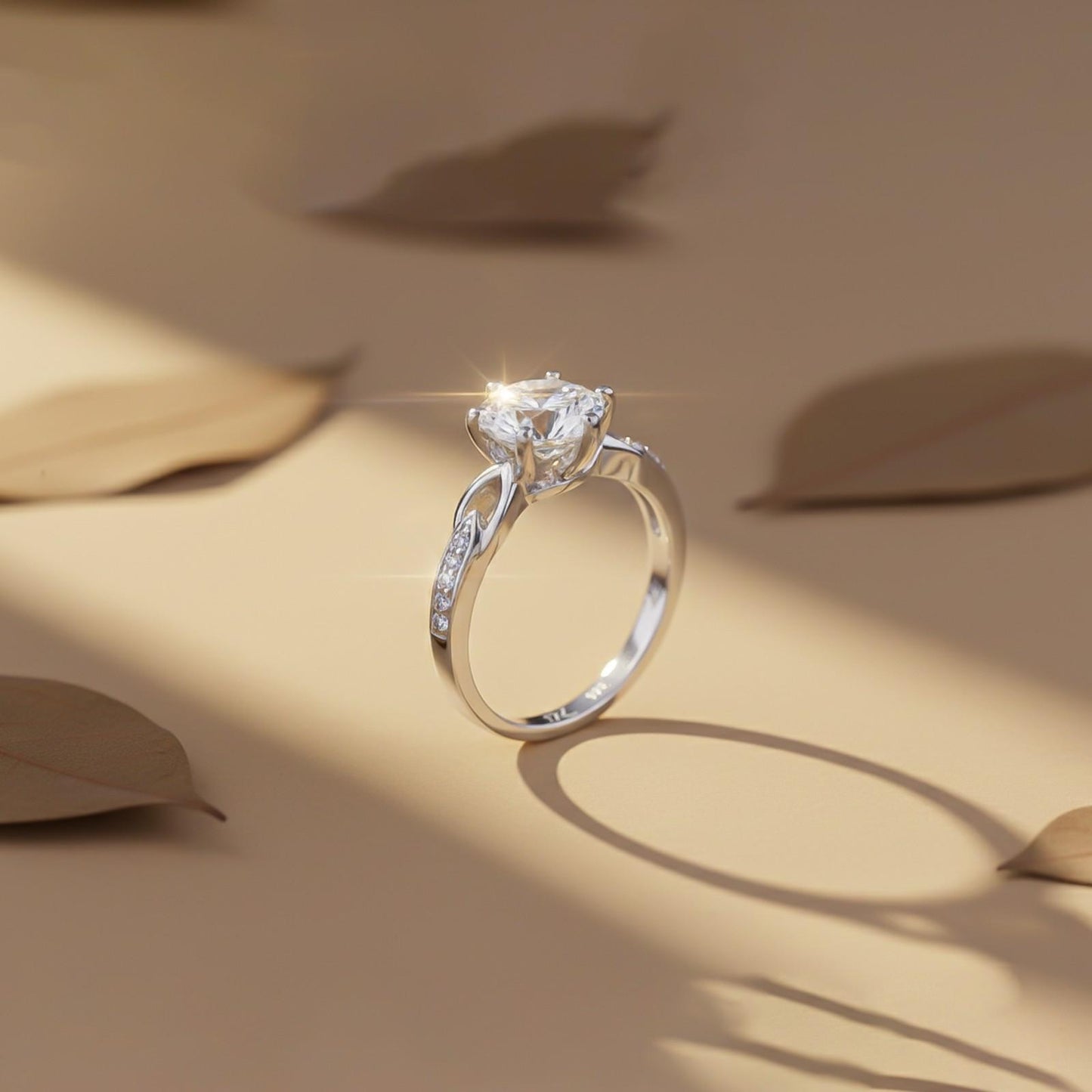 Silver Sterling Round Solitaire Ring