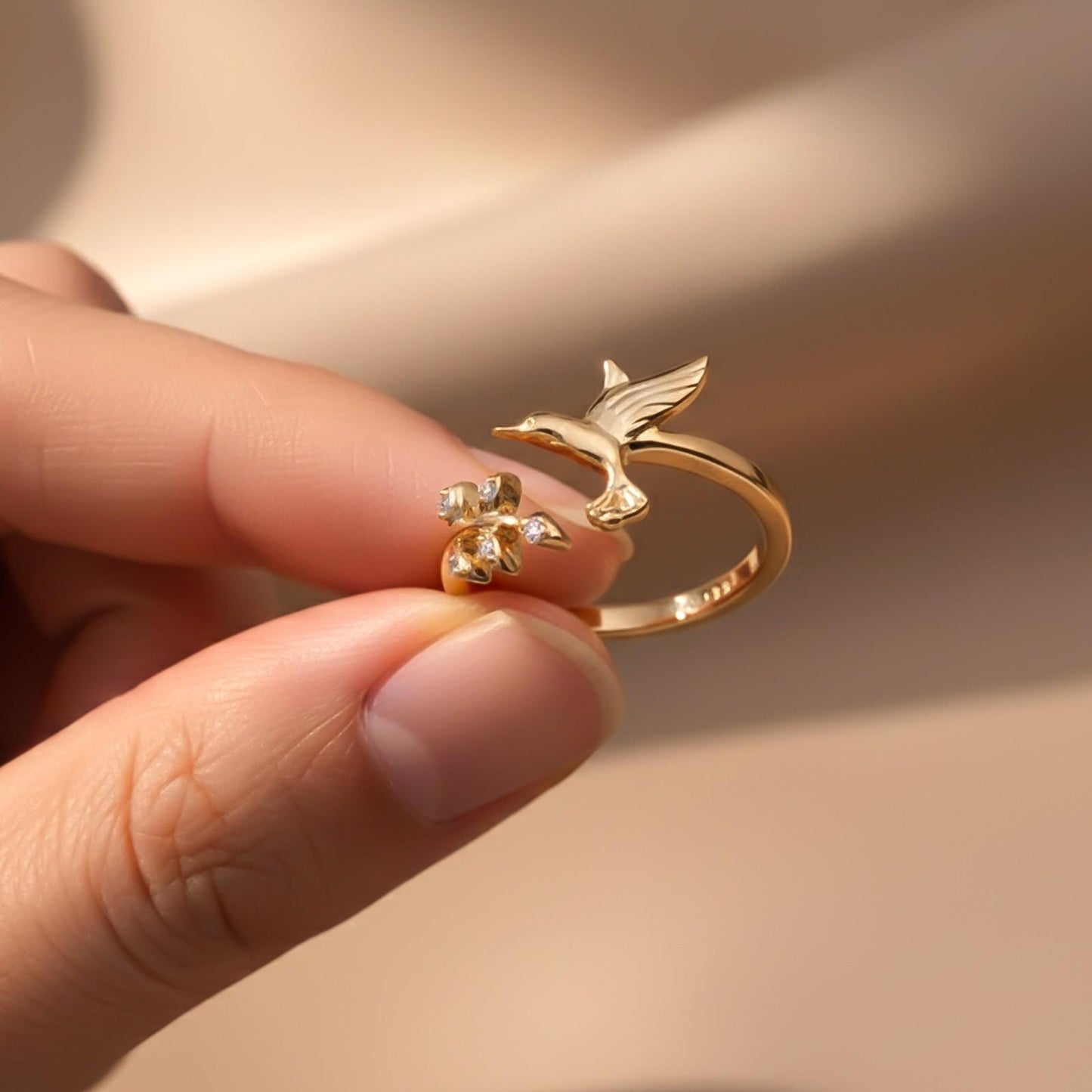 Golden Bird Ring For Women
